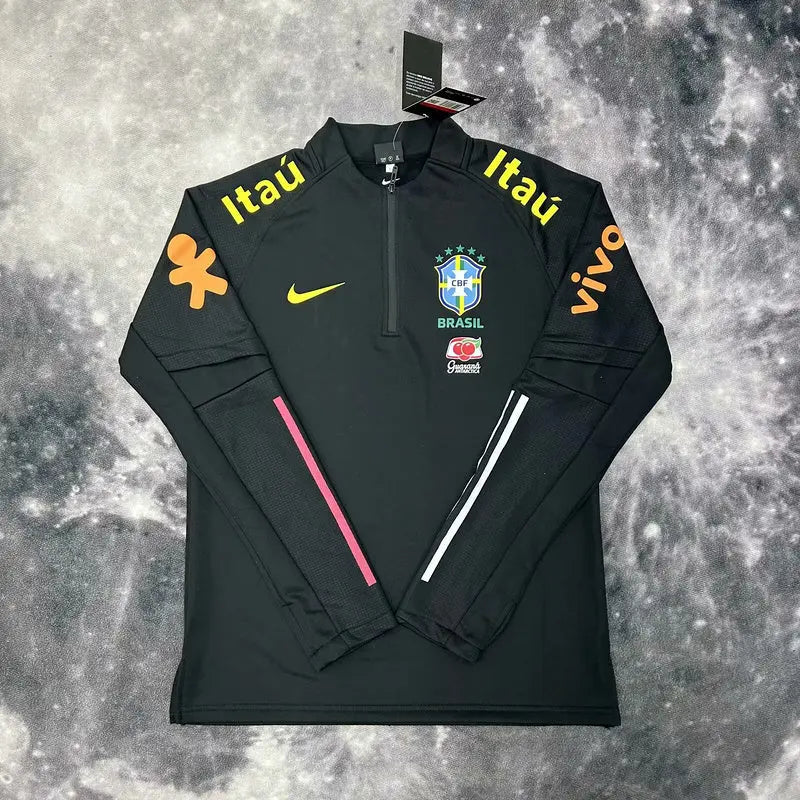 Brazil Zip-Up Sweater - Black