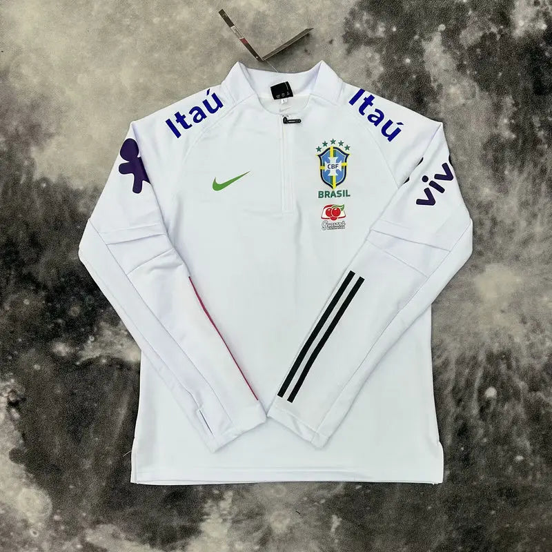 Brazil Zip-Up Sweater - White