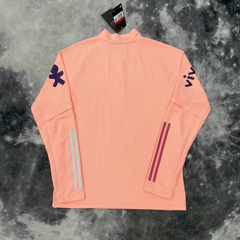Brazil Zip-Up Sweater - Salmon Pink