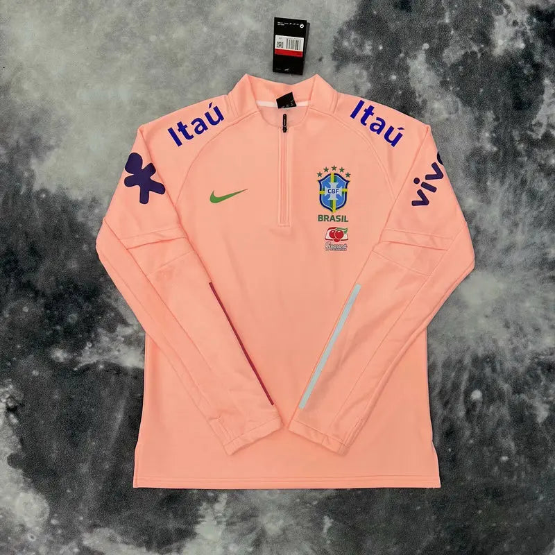 Brazil Zip-Up Sweater - Salmon Pink